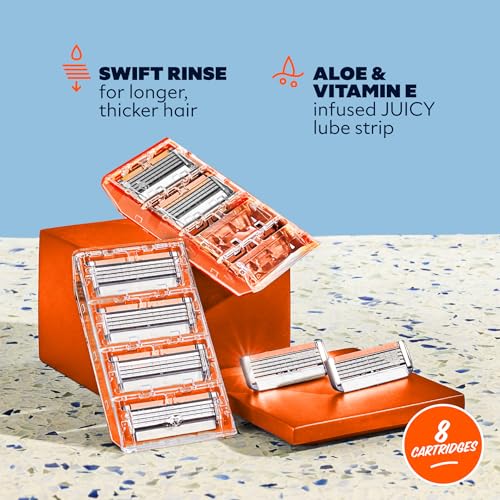 Dollar Shave Club 8 Pack 4 Blade Razor Refills - Men’s Shaving Blades