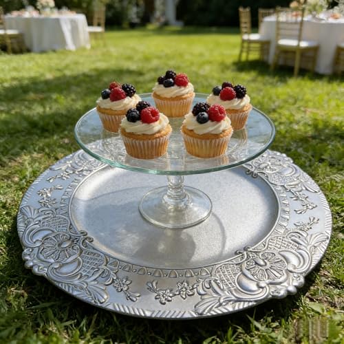 Gold 13-Inch Elegant Plastic Charger Plate Set - 50 pcs for Wedding & Party