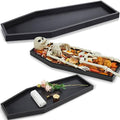 Halloween Charcuterie Board Coffin Tray - Large Wooden Gothic Serving Platter - Black, Basic Style