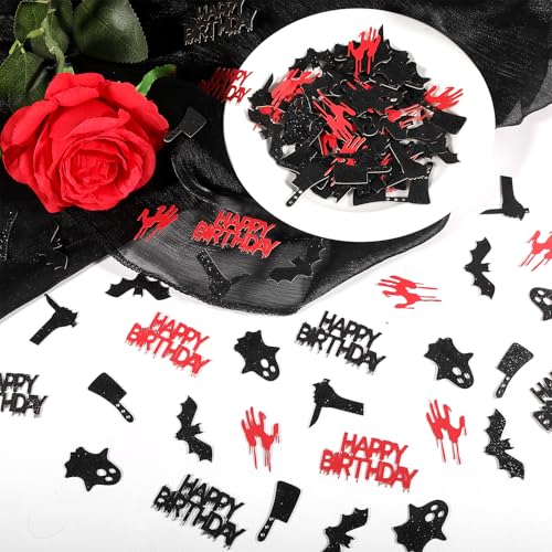 Halloween Birthday Confetti Set - 200 Pieces Spooky Horror Party Decor