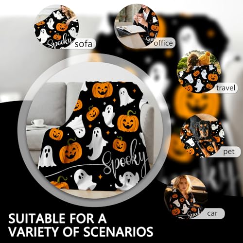 Halloween Blanket Flannel Throw for Couch Bed Camping 50x60 Inches