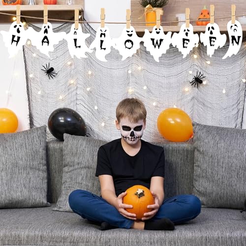 Halloween Ghost Paper Cutouts - 45 PCS Ghost Decorations for Bulletin Boards & Classroom