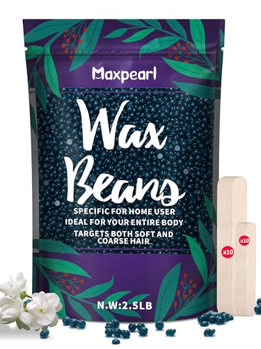 Jasmine Scent Maxpearl Hard Wax Beads for Coarse Hair 2.5LB - Dark Green - Pack of 1