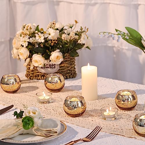 Set of 24 Rose Gold and Gold Candle Holders for Weddings & Events - 2 Inch