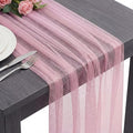 Pink Metallic Fall Halloween Table Runner 10 ft Sheer Glitter Tulle Decor - Variation of Pink / 1