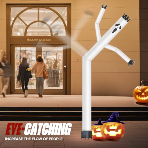 6ft Inflatable Ghost Dancing Tube Man with Blower & Spotlight for Halloween Yard Decor