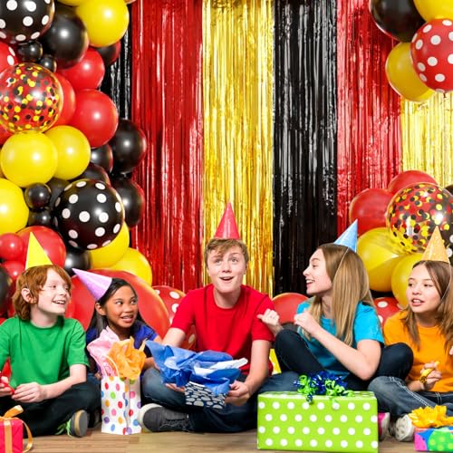 Red Yellow Black Balloon Arch Garland Kit Birthday Party Decorations - Sibling Variation