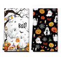 Halloween Pumpkin Kitchen Towels Set of 2 - Microfiber Quick Dry Dishcloths - Halloween 02