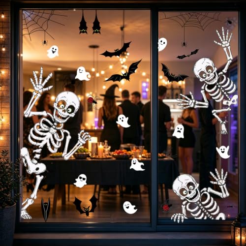 Halloween Skeleton Window Clings Decor Halloween Decorations Ghost Stickers - Variation of THIS listing