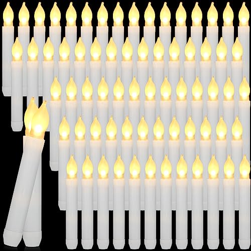 108 Pieces Flameless LED Taper Candles - White, Warm White Light, Safe Home Decor