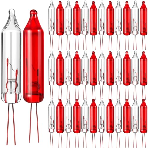 Incandescent Mini Christmas Light Bulbs - Warm Red Replacement for 50/100/150/200 Count String Lights