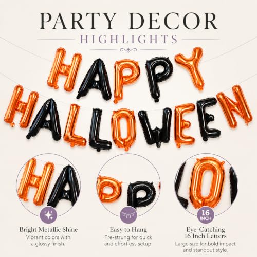 Halloween Balloons Banner 16 Inch Foil Inflatable Party Decorations Orange Black