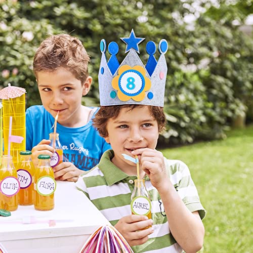 Blue Felt Children's Birthday Crown with Reusable Numbers - Party & Celebration