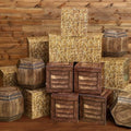 16 Pcs Western Hay Bale & Wine Barrel Party Decoration Boxes - Rustic Theme