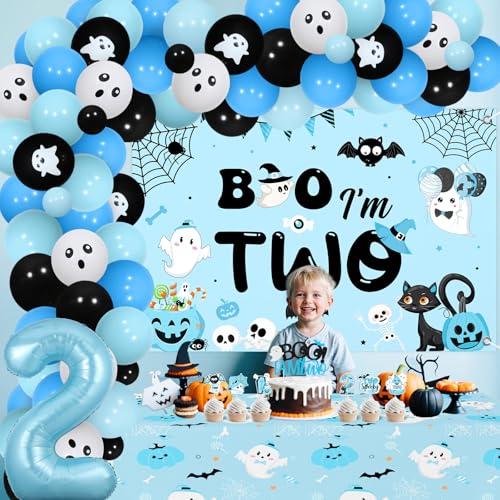 Halloween Birthday Balloon Arch Kit for 2-Year-Old Boy Party Decorations