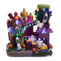 Lighted Halloween Village House with Music & LED Lights - Spooky Haunted House Decor