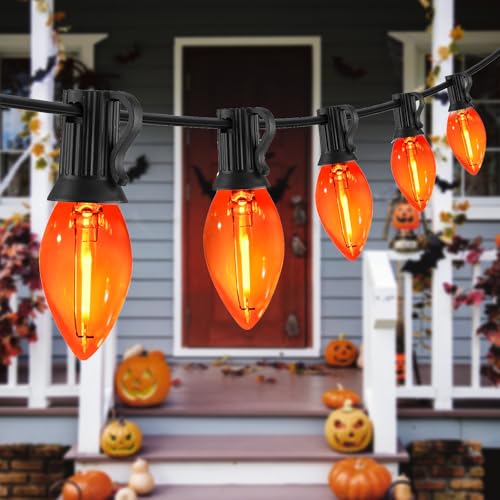 25FT Orange LED Halloween String Lights Waterproof Outdoor - Connectable