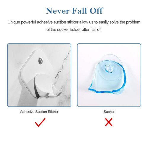 Triwol 2 Pack Razor Holder for Shower Wall, Self Adhesive Razor Holder Hanger Stronger Than Suction Cup, Rigid Plastic for Men and Women