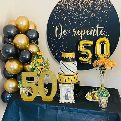 Gold Glitter Number 0 Table Centerpiece - 11.8 Inch Party Decoration