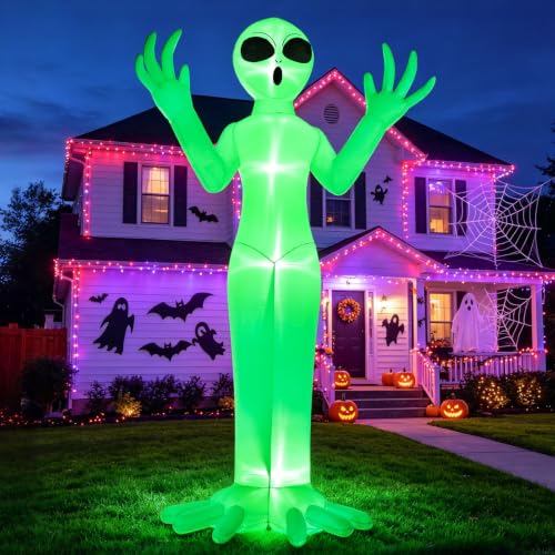 10FT Giant Halloween Alien Inflatable Outdoor Decoration with LED Lights