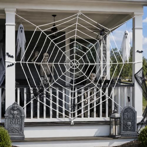 11.8ft White Spider Web Decoration with 9 Coils Halloween Outdoor Indoor
