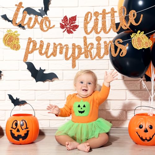 Twins Pumpkin Birthday Banner - Fall Halloween Baby Shower Decorations