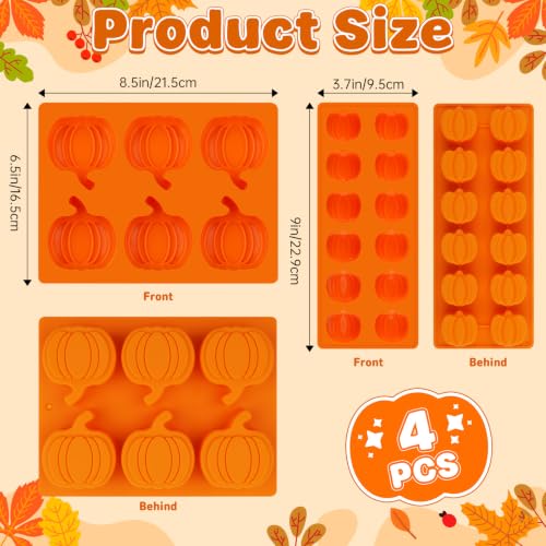 Pumpkin Silicone Mold Set for Baking and Crafts - 4 Pieces