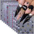 Valentine's Nail Art Stickers Decals - Lips Hearts French 3D Self-Adhesive - Valentine Style-02