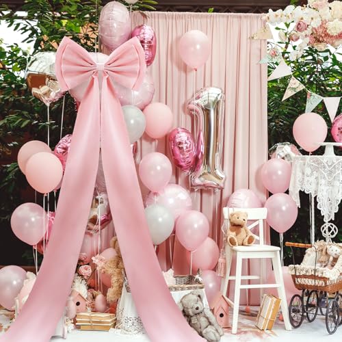 Giant Satin Bow Decor - Dusty Pink, 75 x 18 Inches, Wedding & Party Decoration