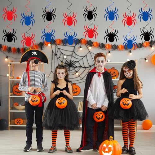 72pcs Super Theme Hero Hanging Swirl Decorations Spider Web Party Supplies