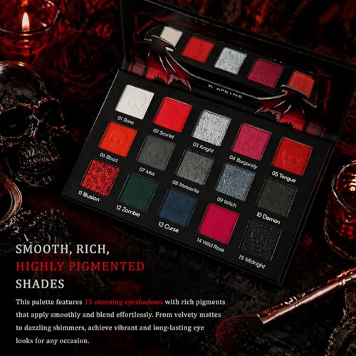 Gothic Eyeshadow Palette 15 Colors - Vampire Edition - Smokey & Dramatic Looks