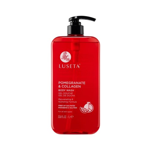 Luseta Pomegranate & Collagen Body Wash Rejuvenating Shower Gel Body Cleanser for All Skin Types Moisturizing and Hydrating Dry Skin 33.8oz