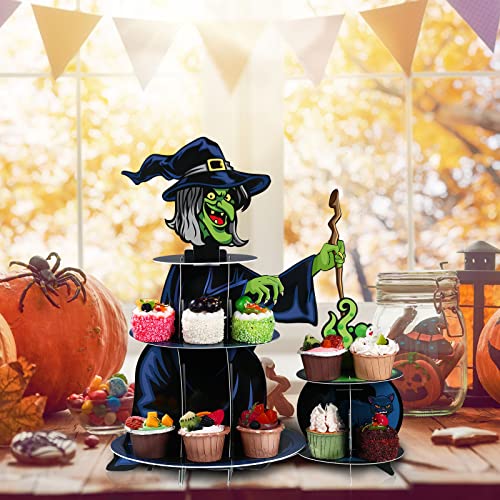 Halloween 3-Tier Cupcake Stand Witch Design Party Decoration