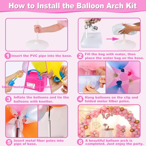 Balloon Arch Kit with Electric Pump, 9Ft Tall & 10Ft Wide Party Decoration Set