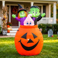 5ft Halloween Pumpkin and Ghosts Inflatable Decoration - Pumpkin Three Ghosts