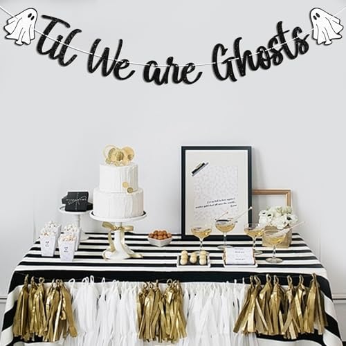 Halloween Ghost Banner for Bridal Shower and Party Decorations - Glitter Garland