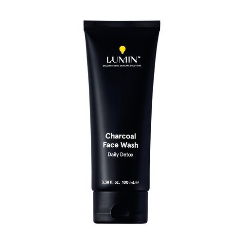 Lumin Charcoal Face Wash for Men - Daily Detox Cleanser, Hydrating & Exfoliating, 3.4oz