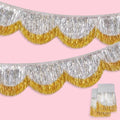 Gold Silver Foil Fringe Banner Set - 6.5 Ft Layered Tassel Garland for Party Decorations - Variation of THIS listing