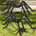 2PCS 78-Inch Black Giant Spider Halloween Decorations - Scary Outdoor & Indoor Props