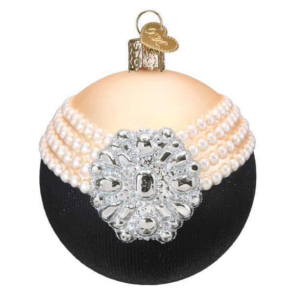 Vintage Hollywood Glam Glass Christmas Ornament - Hand-Painted Holiday Keepsake
