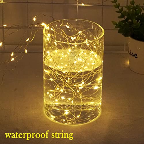 Battery Operated Fairy Lights with Timer - 20 LED Twinkle Firefly String Lights, 7.2ft Silvery Wire, Warm White, 15 Pack