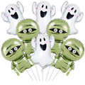 Halloween Ghost Mummy Foil Balloon Set - 8 Pack for Party Decorations