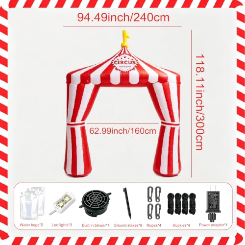 10ft Inflatable Circus Arch Entrance for Carnival & Party Decor