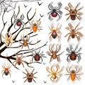 Halloween Spider Hanging Ornaments Set - Creepy Wall Door Tree Decor - 24 Pcs