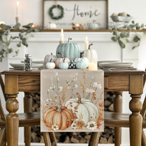Table Runner 13x90 Inch Fall Decor Polyester Silver High Quality