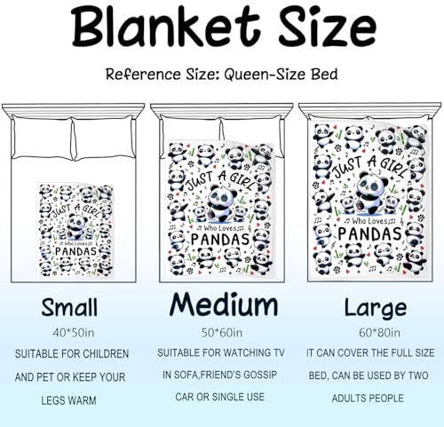 Panda Throw Blanket - 60x50 Inches Cozy Flannel Gifts for Kids & Adults Variation of THIS listing