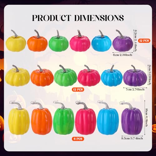 Colorful Fake Pumpkins Set of 30 - Fall Thanksgiving Halloween Decor