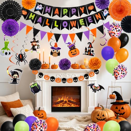 Halloween Party Decorations Set - 54 Pieces Indoor Festive Decor Kit