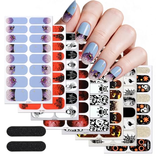 Halloween Glow in The Dark Nail Stickers Set with Nail Files - Style 3