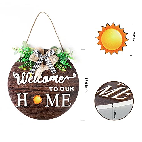Interchangeable Welcome Sign for Front Door - Seasonal Holiday Decor, 12-inch Wall Hanging